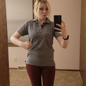 Casual grey 3 button Aero collar polo w/ex. Button